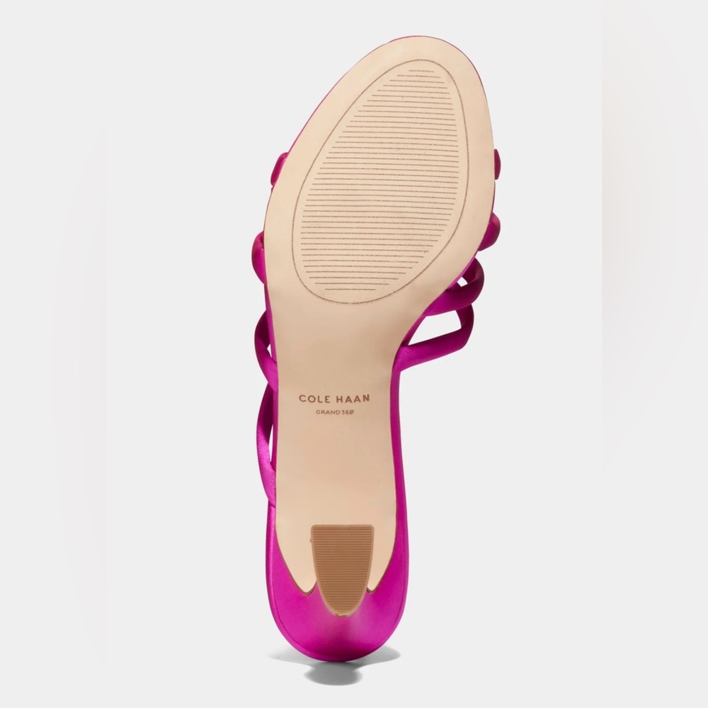 COLE HAAN Barbie Pink Satin Adella Sandal Heels | Size 8.5 - Picture 2 of 16